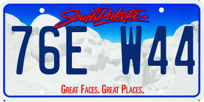 SD license plate 76EW44
