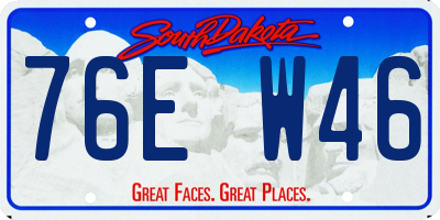 SD license plate 76EW46