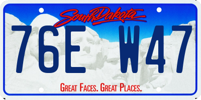 SD license plate 76EW47