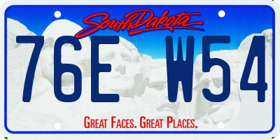 SD license plate 76EW54