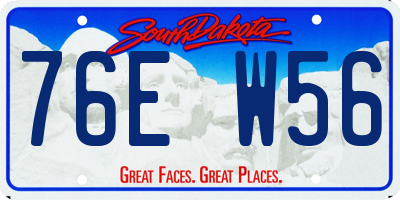 SD license plate 76EW56