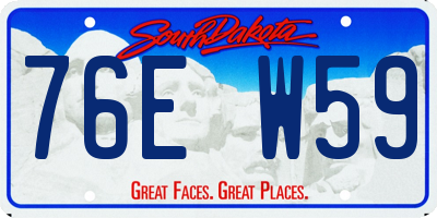 SD license plate 76EW59
