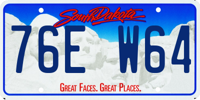 SD license plate 76EW64