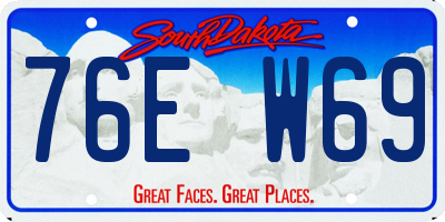 SD license plate 76EW69