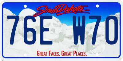 SD license plate 76EW70