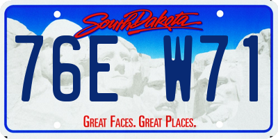 SD license plate 76EW71