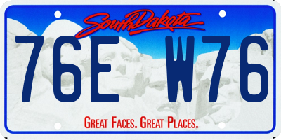 SD license plate 76EW76