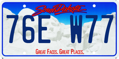 SD license plate 76EW77