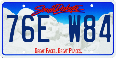 SD license plate 76EW84