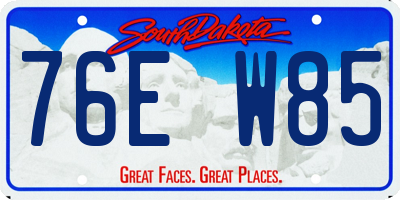 SD license plate 76EW85