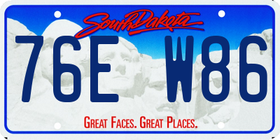 SD license plate 76EW86