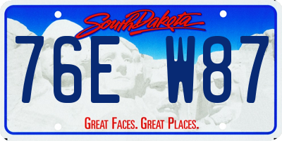 SD license plate 76EW87
