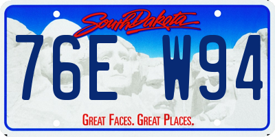 SD license plate 76EW94
