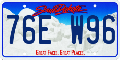 SD license plate 76EW96