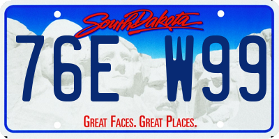 SD license plate 76EW99