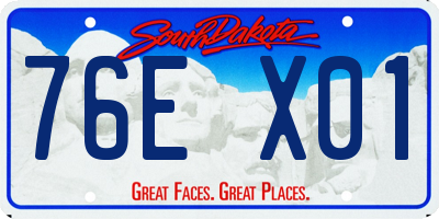 SD license plate 76EX01