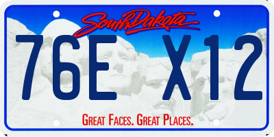SD license plate 76EX12