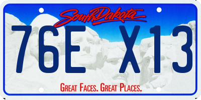 SD license plate 76EX13