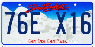 SD license plate 76EX16