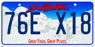 SD license plate 76EX18