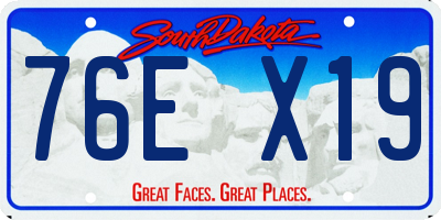 SD license plate 76EX19