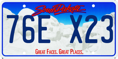 SD license plate 76EX23