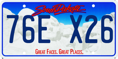 SD license plate 76EX26