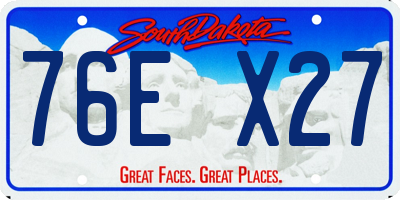 SD license plate 76EX27