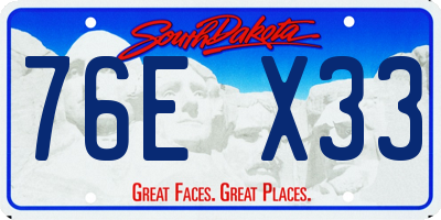SD license plate 76EX33