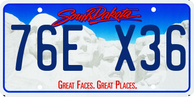 SD license plate 76EX36