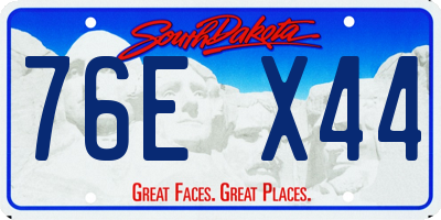 SD license plate 76EX44