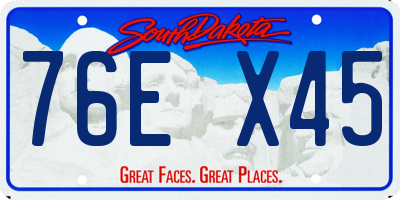 SD license plate 76EX45