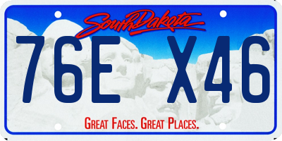 SD license plate 76EX46