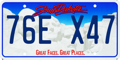 SD license plate 76EX47