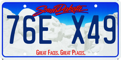 SD license plate 76EX49