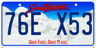 SD license plate 76EX53
