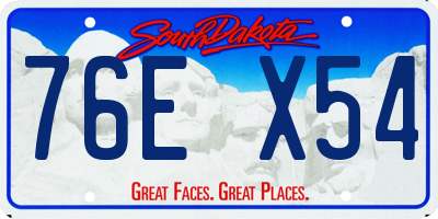 SD license plate 76EX54