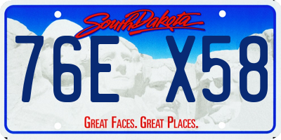 SD license plate 76EX58