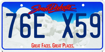 SD license plate 76EX59