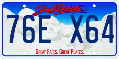 SD license plate 76EX64