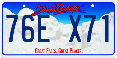 SD license plate 76EX71