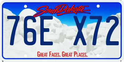SD license plate 76EX72