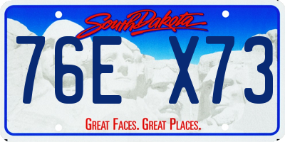SD license plate 76EX73