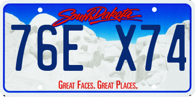 SD license plate 76EX74