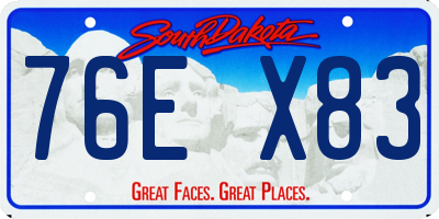 SD license plate 76EX83
