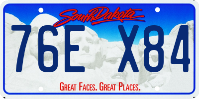 SD license plate 76EX84