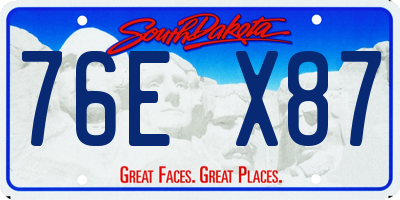 SD license plate 76EX87