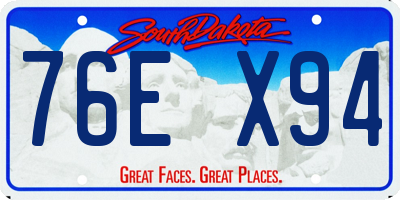 SD license plate 76EX94