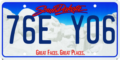 SD license plate 76EY06