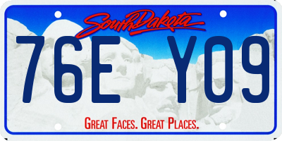 SD license plate 76EY09